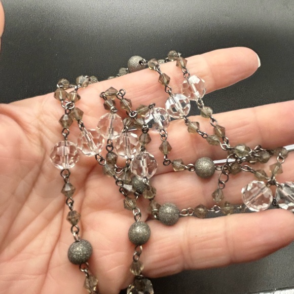 L01 WHBM 2 strand Necklace Black Silver tone 20” - Picture 5 of 5